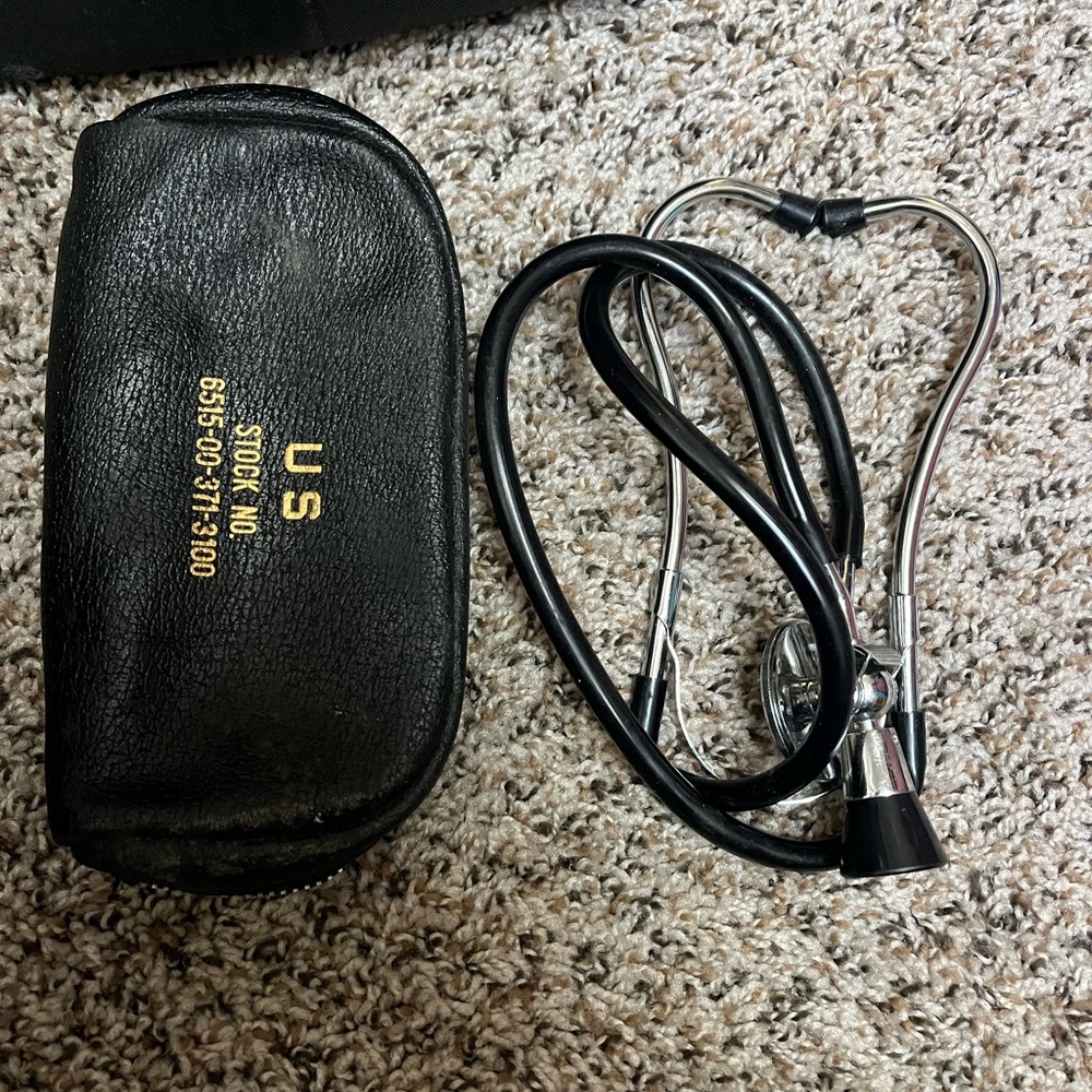 Black and Silver Stethoscope with Case